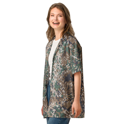 Latvian LATPAT CAMO Unisex Short-Sleeve Button Shirt