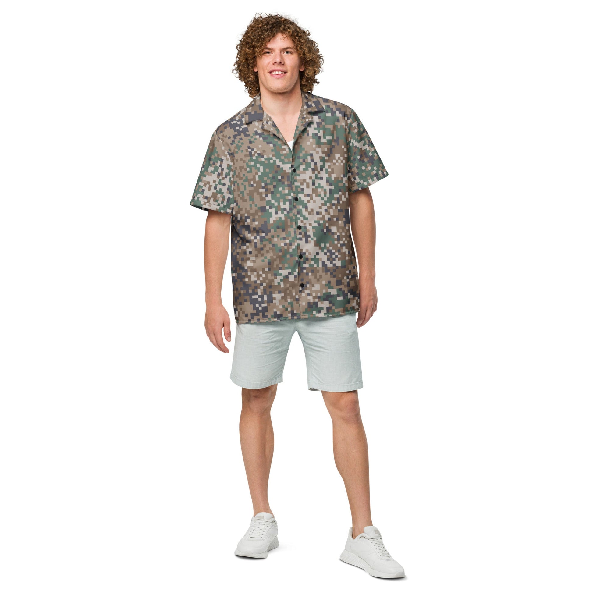 Latvian LATPAT CAMO Unisex Short-Sleeve Button Shirt