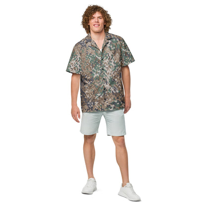 Latvian LATPAT CAMO Unisex Short-Sleeve Button Shirt