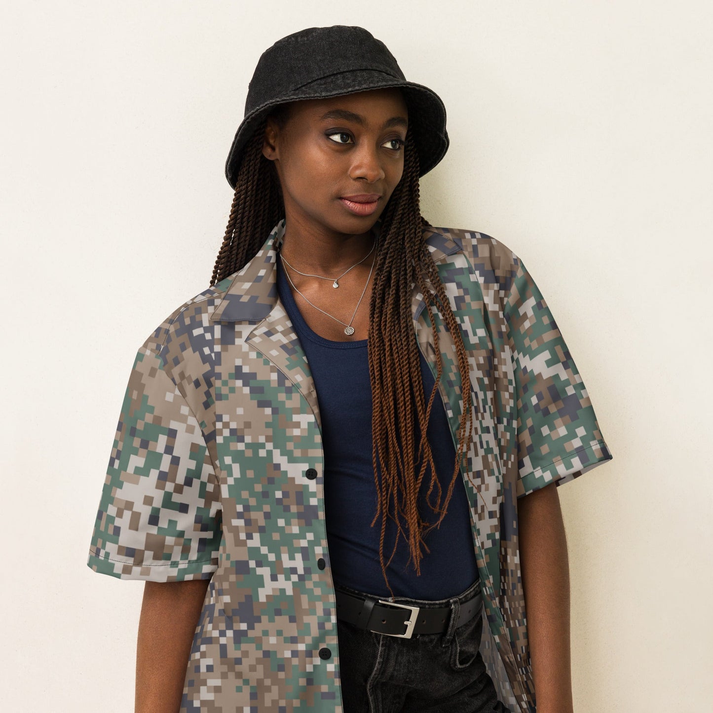 Latvian LATPAT CAMO Unisex Short-Sleeve Button Shirt