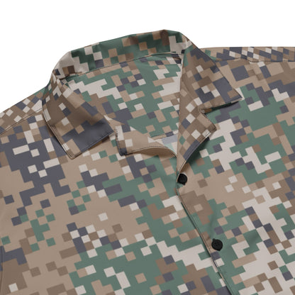 Latvian LATPAT CAMO Unisex Short-Sleeve Button Shirt