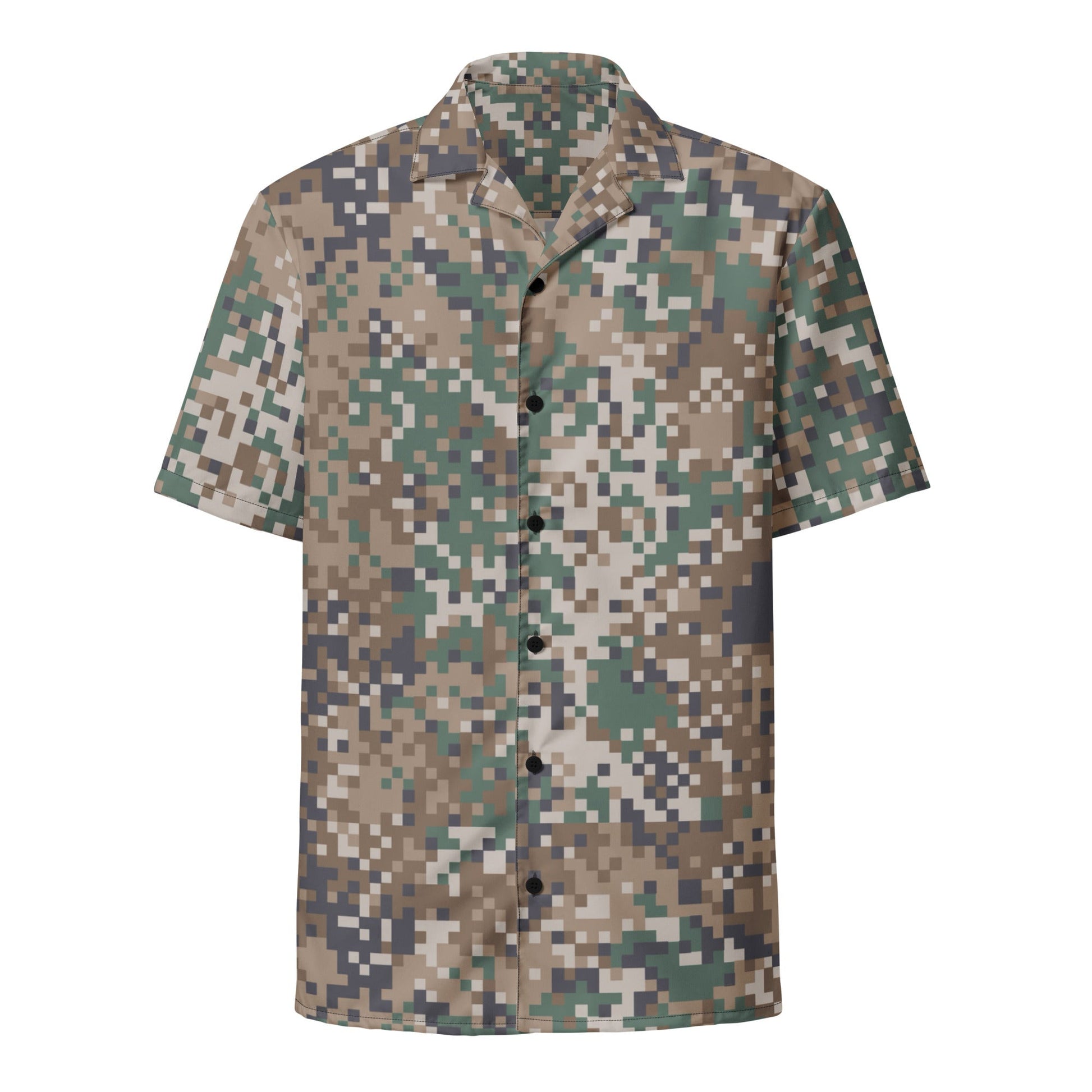 Latvian LATPAT CAMO Unisex Short-Sleeve Button Shirt