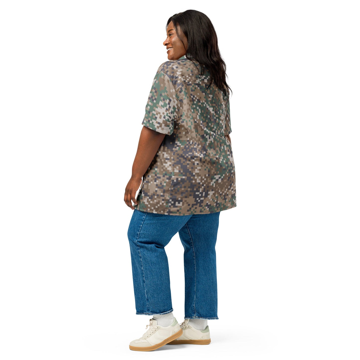 Latvian LATPAT CAMO Unisex Short-Sleeve Button Shirt