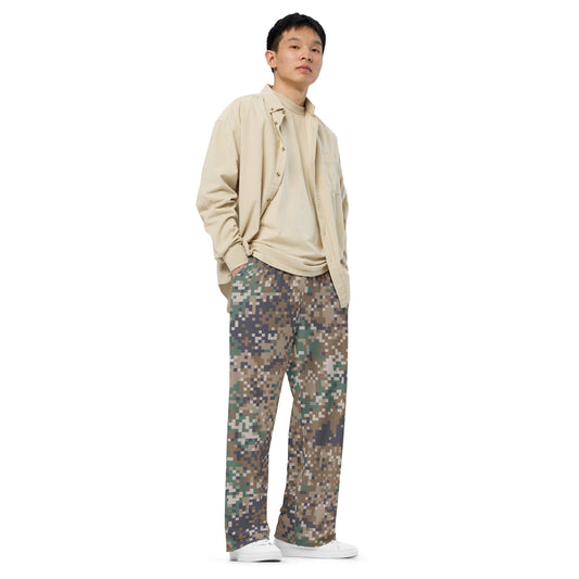 Latvian LATPAT CAMO Unisex Wide-Leg Leisure Pants
