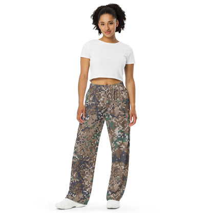 Latvian LATPAT CAMO Unisex Wide-Leg Leisure Pants