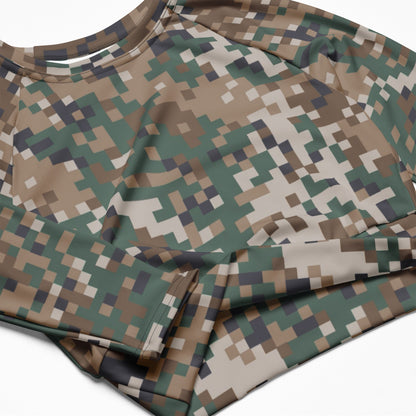 Latvian LATPAT CAMO Womens Long-Sleeve Crop Top