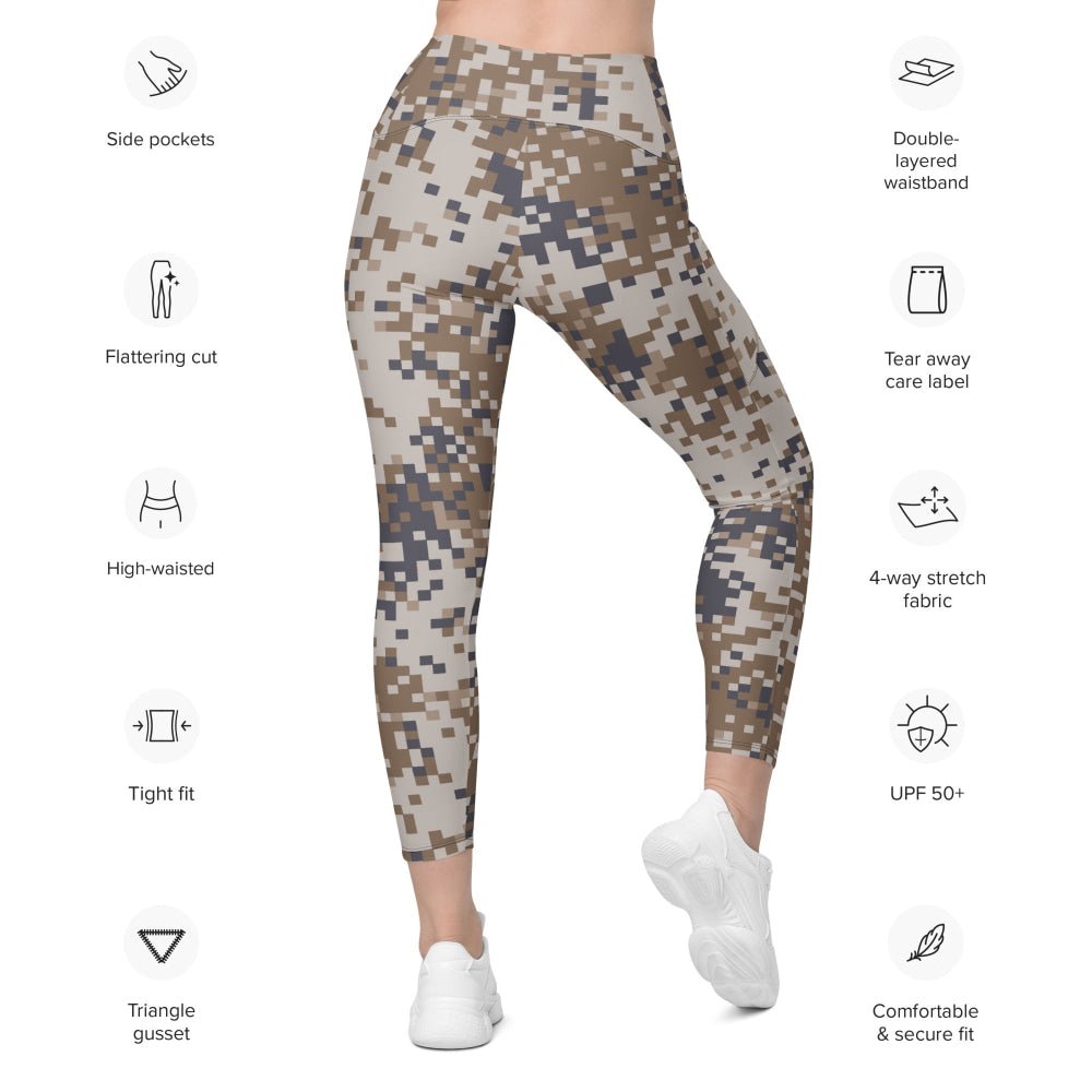 Latvian M07 LATPAT Desert CAMO Leggings with pockets - Womens With Pockets