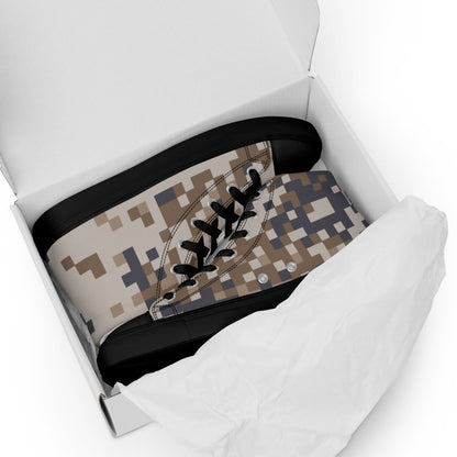 Latvian M07 LATPAT Desert CAMO Men’s high top canvas shoes - Mens High Top Canvas Shoes