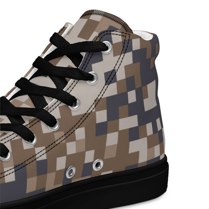 Latvian M07 LATPAT Desert CAMO Men’s high top canvas shoes - Mens High Top Canvas Shoes