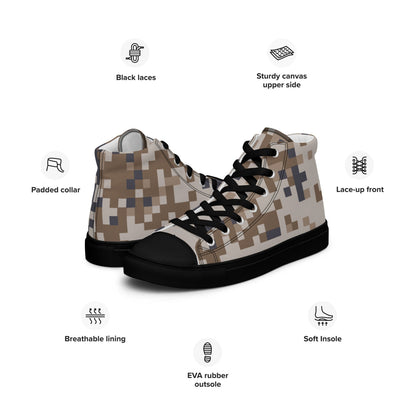 Latvian M07 LATPAT Desert CAMO Men’s high top canvas shoes - Mens High Top Canvas Shoes