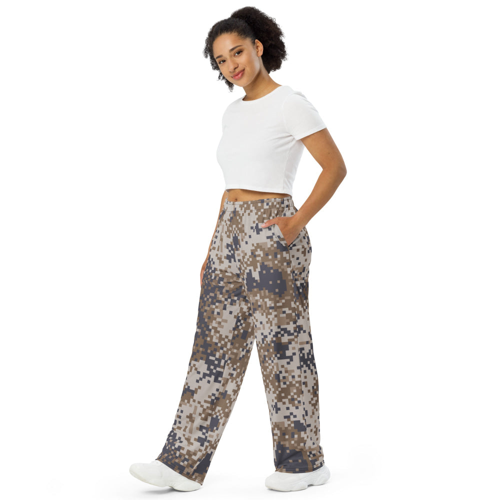 Latvian M07 LATPAT Desert CAMO unisex wide-leg pants - Unisex Wide-Leg Pants