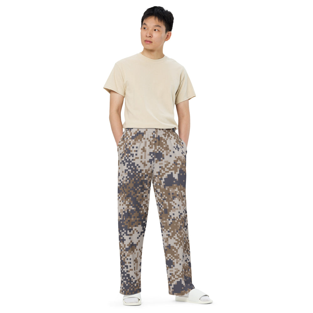 Latvian M07 LATPAT Desert CAMO unisex wide-leg pants - Unisex Wide-Leg Pants