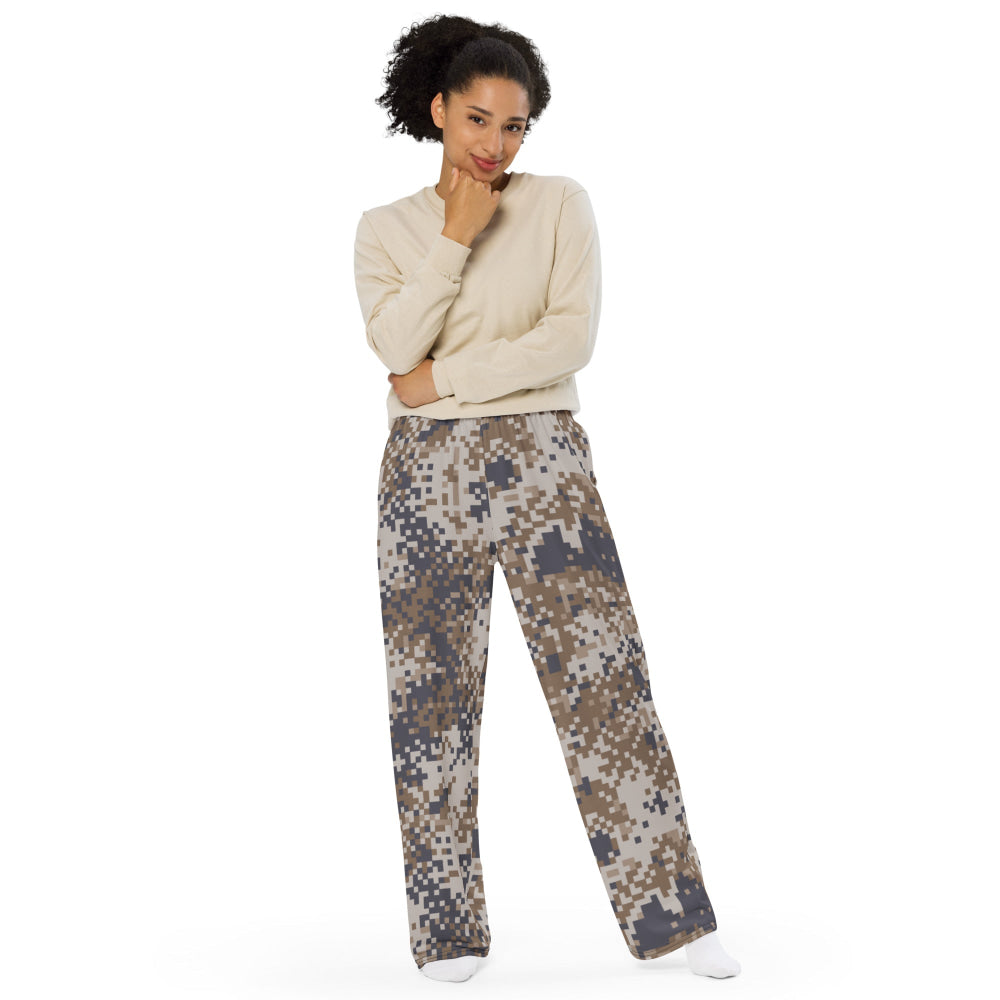 Latvian M07 LATPAT Desert CAMO unisex wide-leg pants - Unisex Wide-Leg Pants