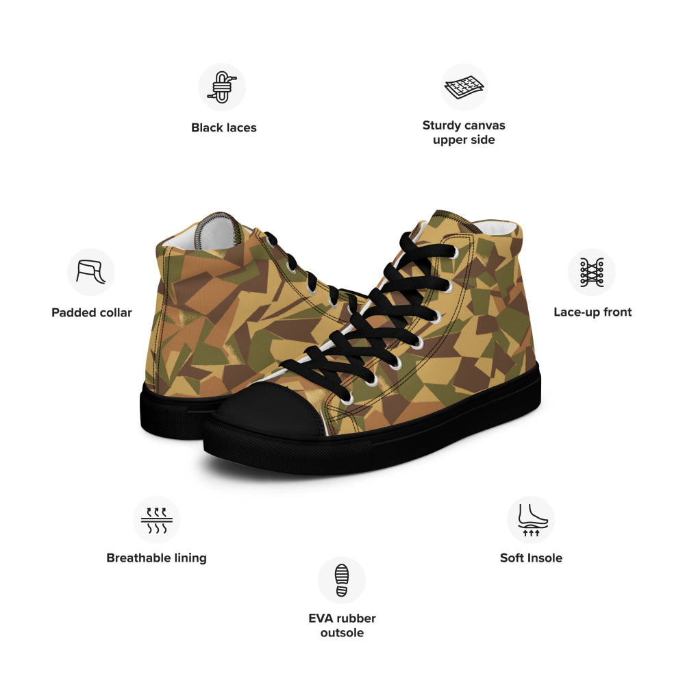 Latvian WoodLatPat CAMO Men’s high top canvas shoes - Mens High Top Canvas Shoes