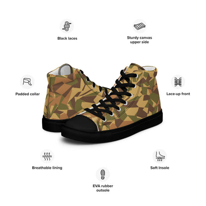 Latvian WoodLatPat CAMO Men’s high top canvas shoes - Mens High Top Canvas Shoes