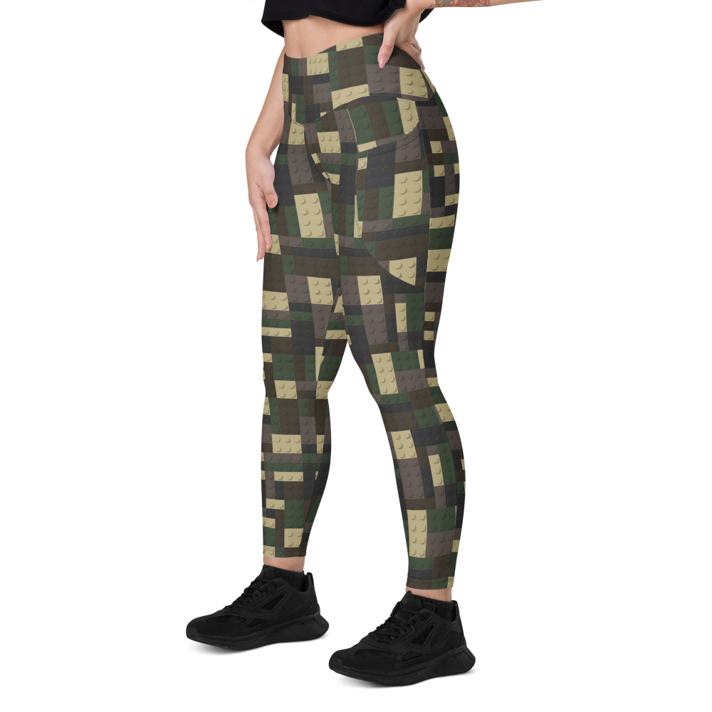 Lego Bricks Woodland CAMO Leggings with pockets - Womens With Pockets