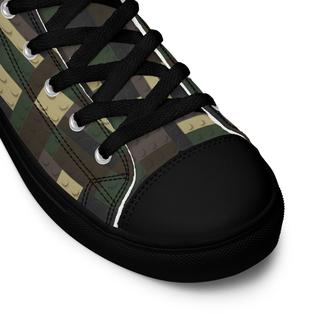 Lego Bricks Woodland CAMO Men’s high top canvas shoes - Mens High Top Canvas Shoes