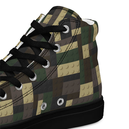 Lego Bricks Woodland CAMO Men’s high top canvas shoes - Mens High Top Canvas Shoes