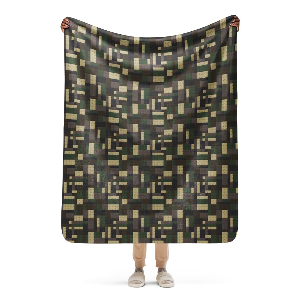 Lego Bricks Woodland CAMO Sherpa blanket - 50″×60″ - Blanket