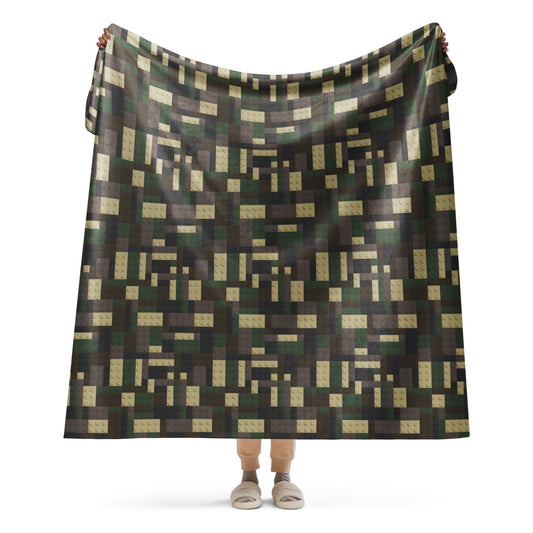 Lego Bricks Woodland CAMO Sherpa blanket - 60″×80″ - Blanket