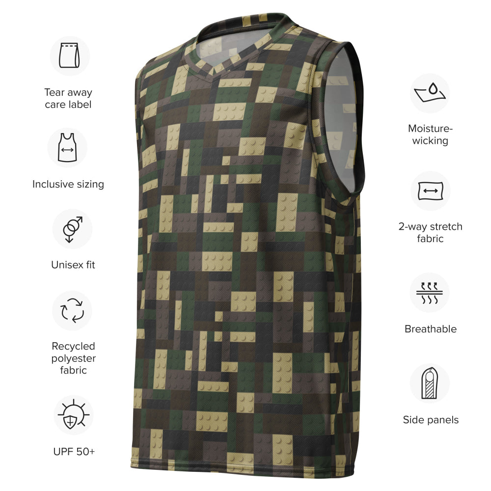 Lego Bricks Woodland CAMO unisex basketball jersey - Unisex Basketball Jersey