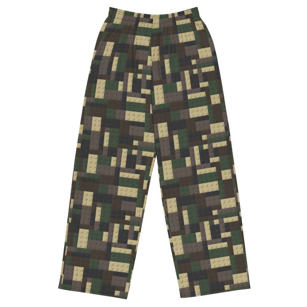 Lego Bricks Woodland CAMO unisex wide-leg pants - 2XS - Unisex Wide-Leg Pants