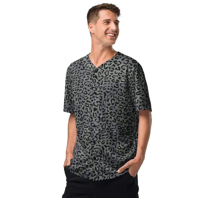 Leopard Spot Grey CAMO Unisex Baseball Jersey