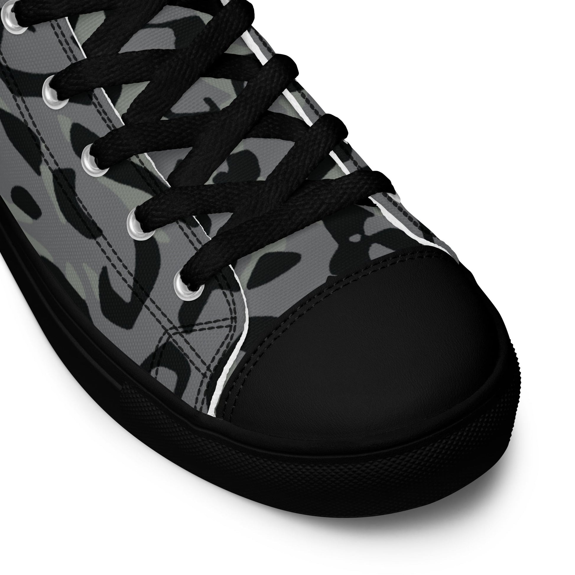 Leopard Spot Grey CAMO Mens high top canvas shoes - High Top Canvas Shoes