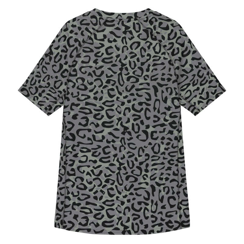 Leopard Spot Grey CAMO Mens Short-Sleeve Rash Guard - SS