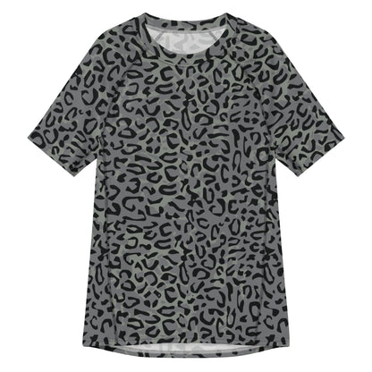 Leopard Spot Grey CAMO Mens Short-Sleeve Rash Guard - 2XS - Short-sleeve Guards