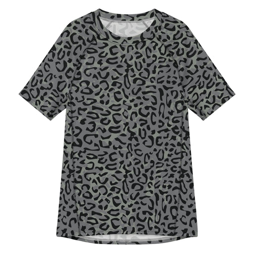 Leopard Spot Grey CAMO Mens Short-Sleeve Rash Guard - 2XS - SS