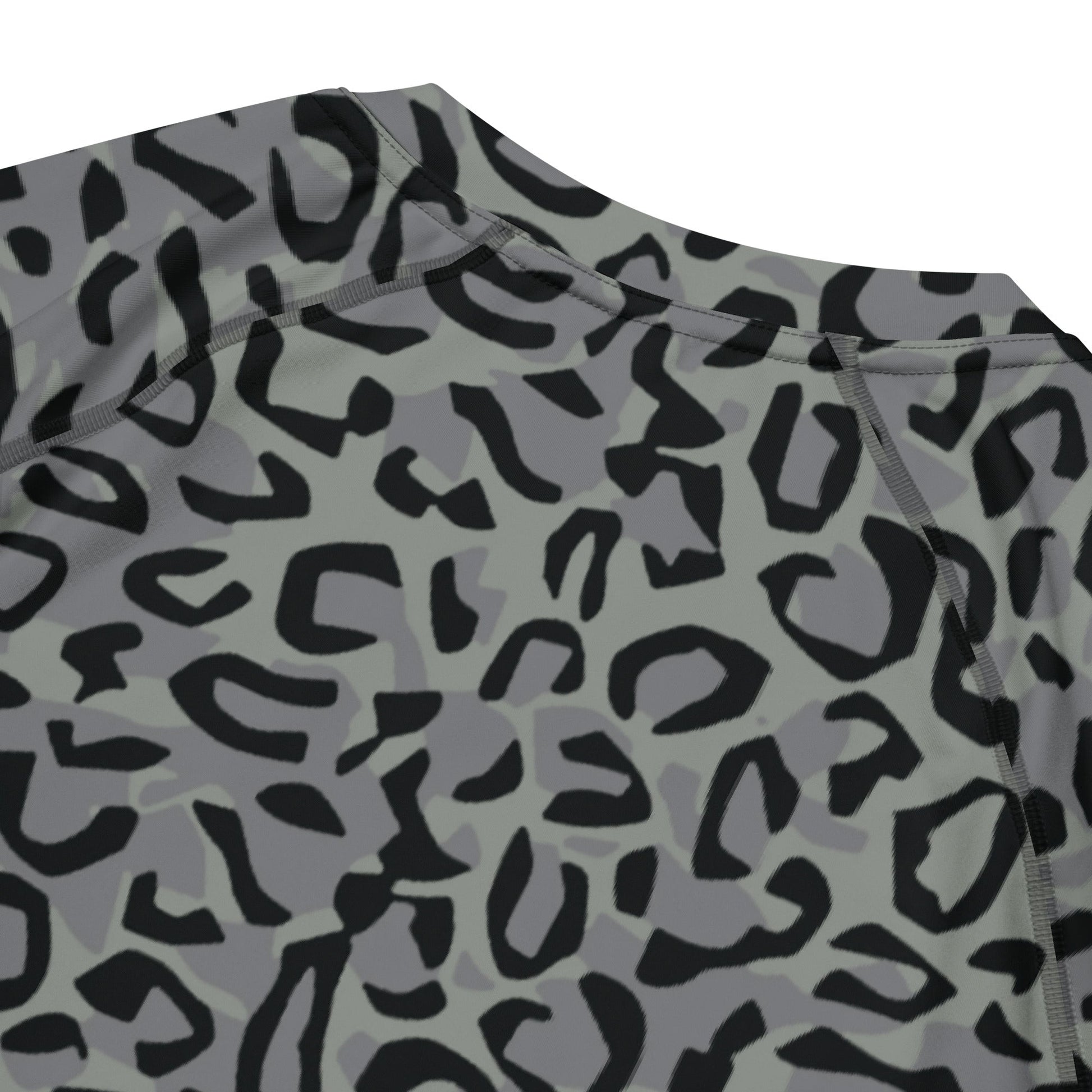 Leopard Spot Grey CAMO Mens Short-Sleeve Rash Guard - Short-sleeve Guards