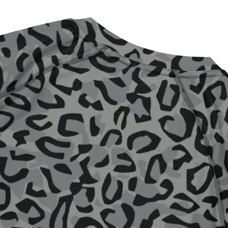 Leopard Spot Grey CAMO Mens Short-Sleeve Rash Guard - SS