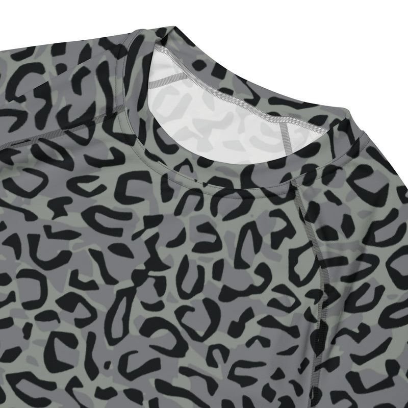 Leopard Spot Grey CAMO Mens Short-Sleeve Rash Guard - SS