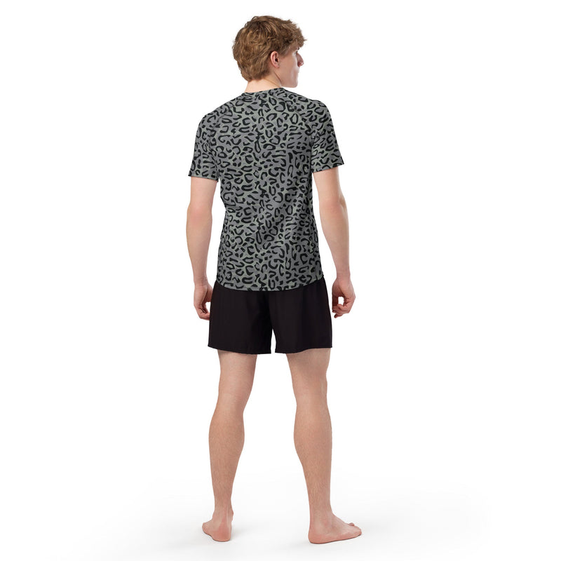 Leopard Spot Grey CAMO Mens Short-Sleeve Rash Guard - SS