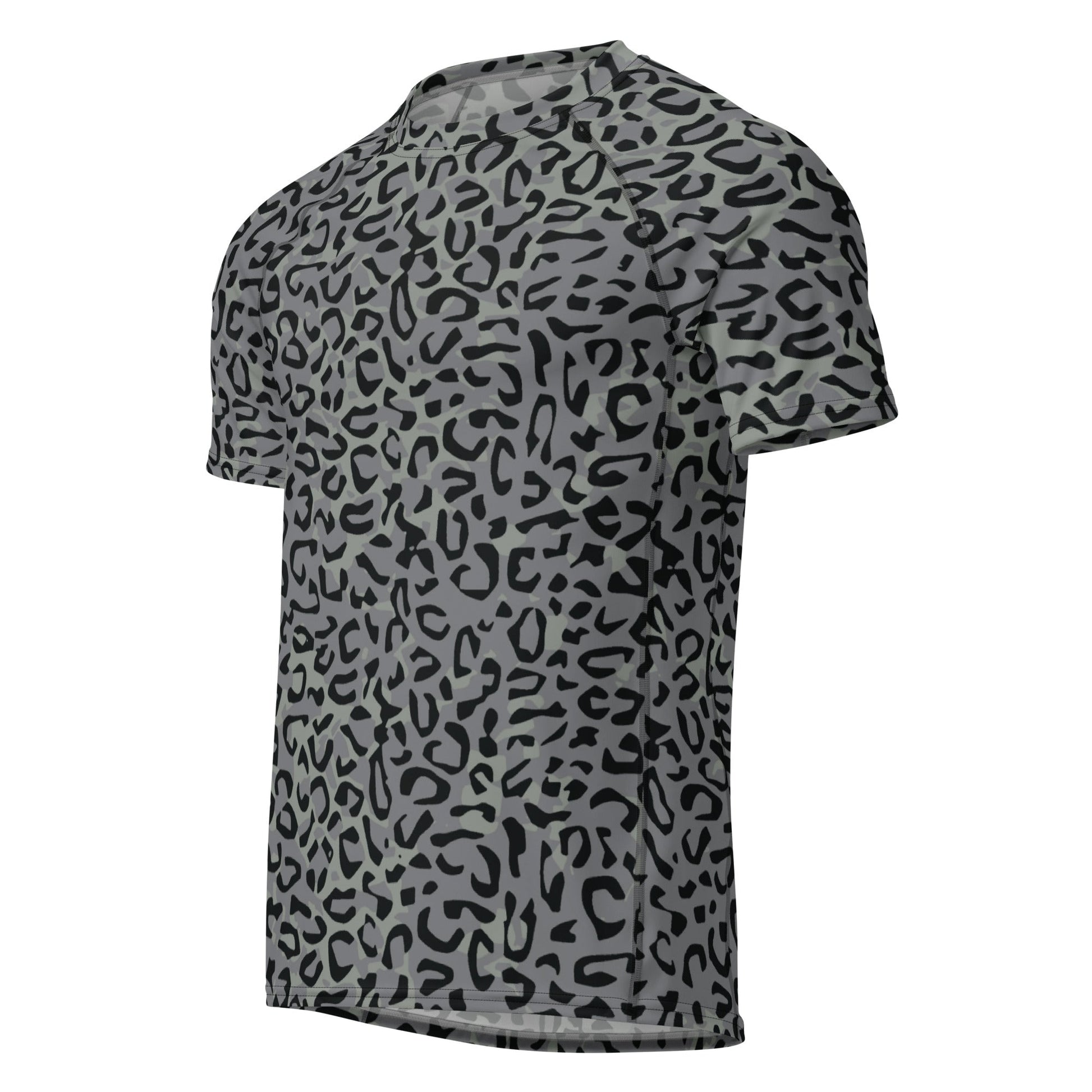 Leopard Spot Grey CAMO Mens Short-Sleeve Rash Guard - Short-sleeve Guards