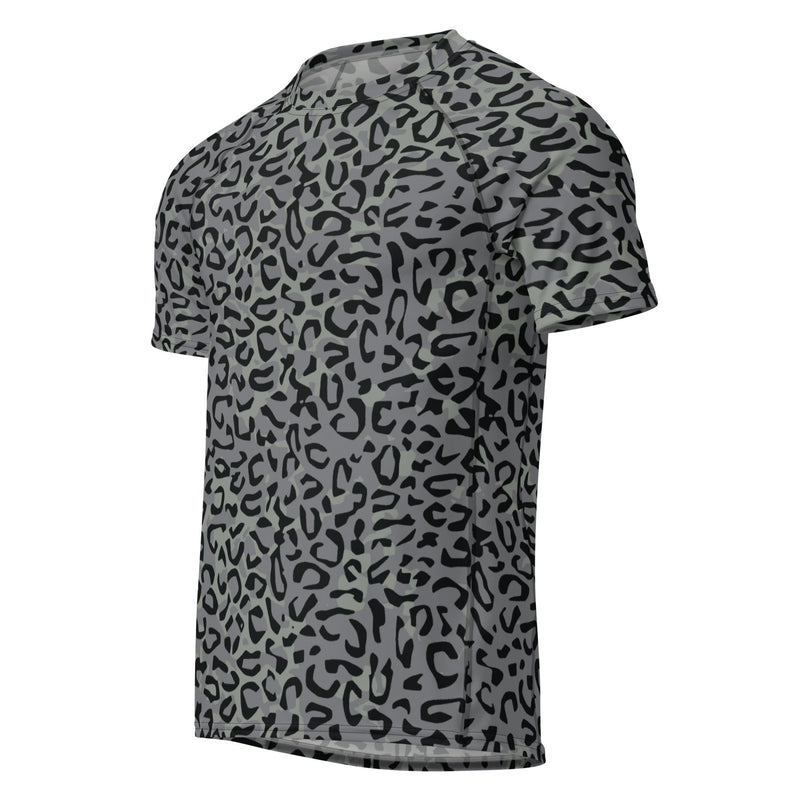Leopard Spot Grey CAMO Mens Short-Sleeve Rash Guard - SS