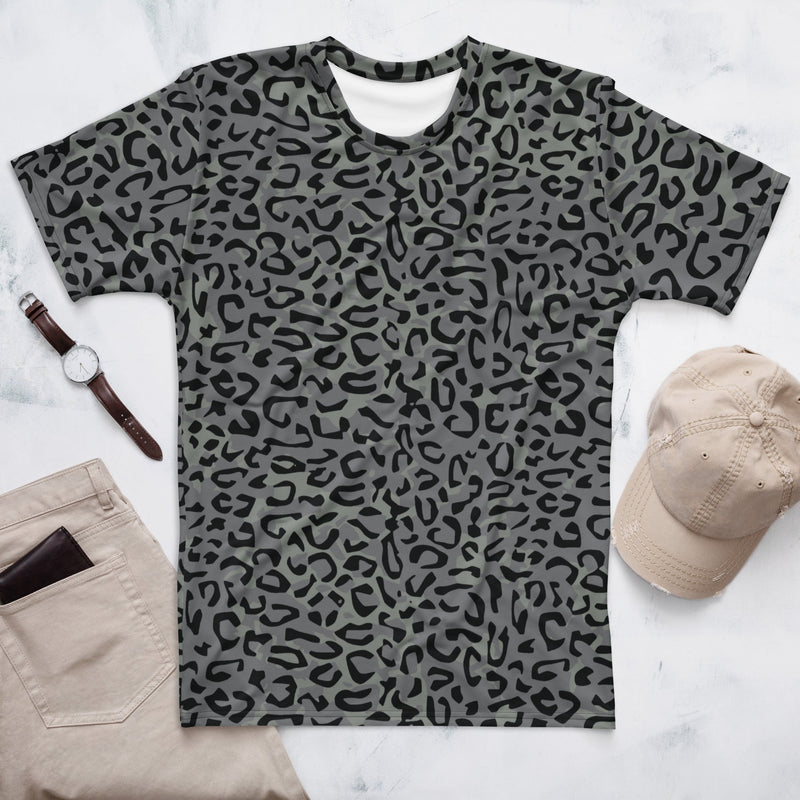 Leopard Spot Grey CAMO Mens T-Shirt - XS