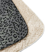 Leopard Spot Grey CAMO Sherpa Blanket