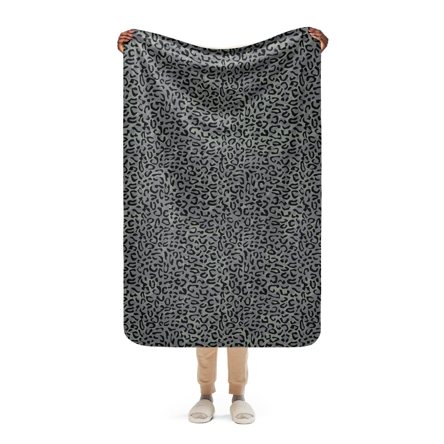 Leopard Spot Grey CAMO Sherpa blanket - 37″×57″ - Blankets
