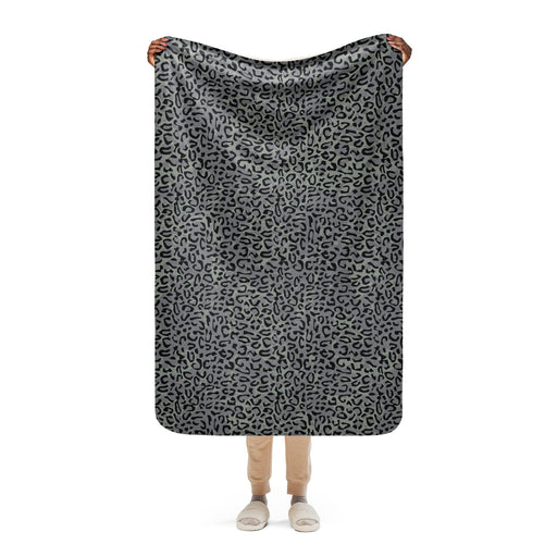 Leopard Spot Grey CAMO Sherpa Blanket - 37″×57″