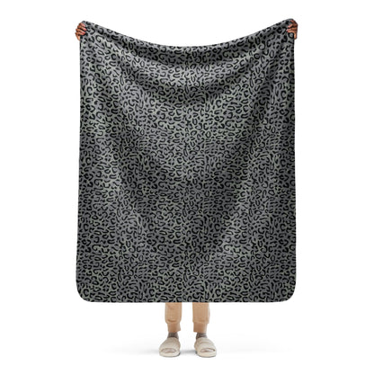 Leopard Spot Grey CAMO Sherpa blanket - 50″×60″ - Blankets