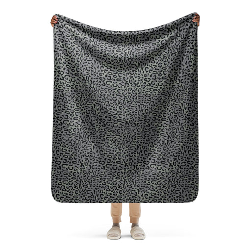 Leopard Spot Grey CAMO Sherpa Blanket - 50″×60″