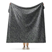 Leopard Spot Grey CAMO Sherpa Blanket - 60″×80″