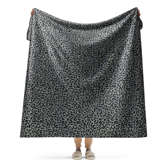 Leopard Spot Grey CAMO Sherpa blanket - 60″×80″ - Blankets
