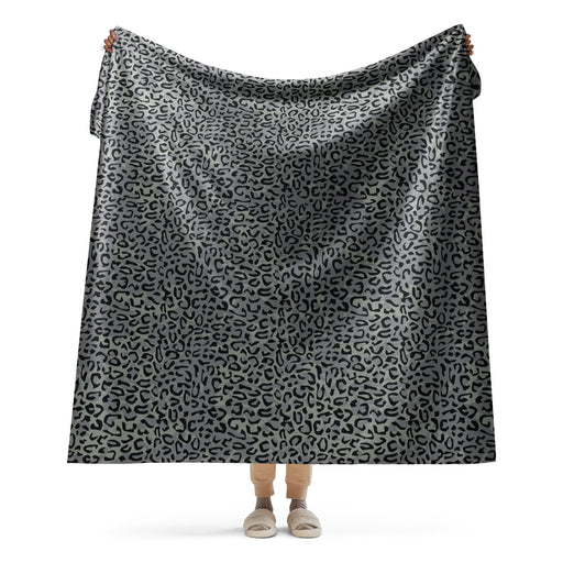 Leopard Spot Grey CAMO Sherpa Blanket - 60″×80″