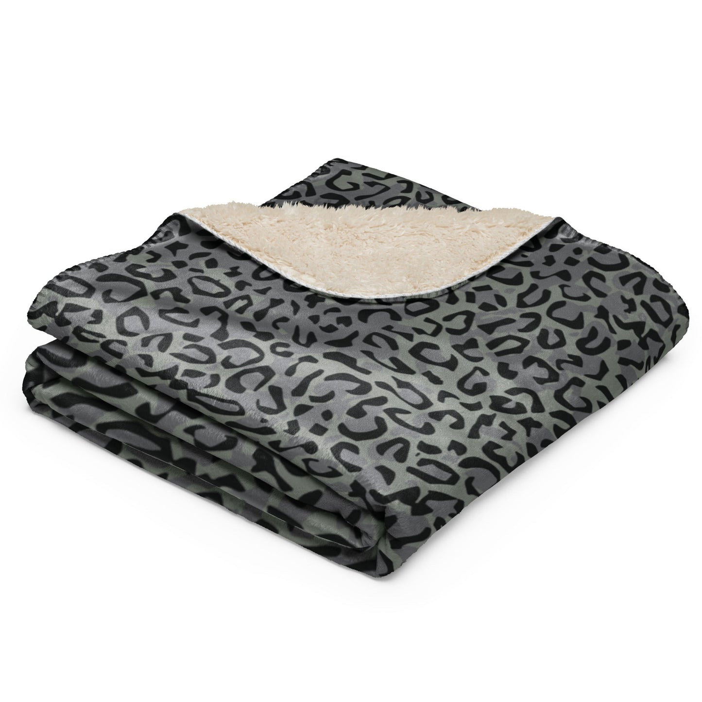 Leopard Spot Grey CAMO Sherpa blanket - Blankets