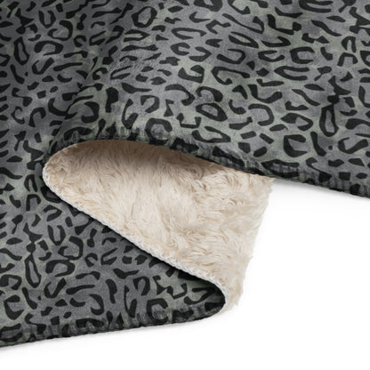 Leopard Spot Grey CAMO Sherpa blanket - Blankets