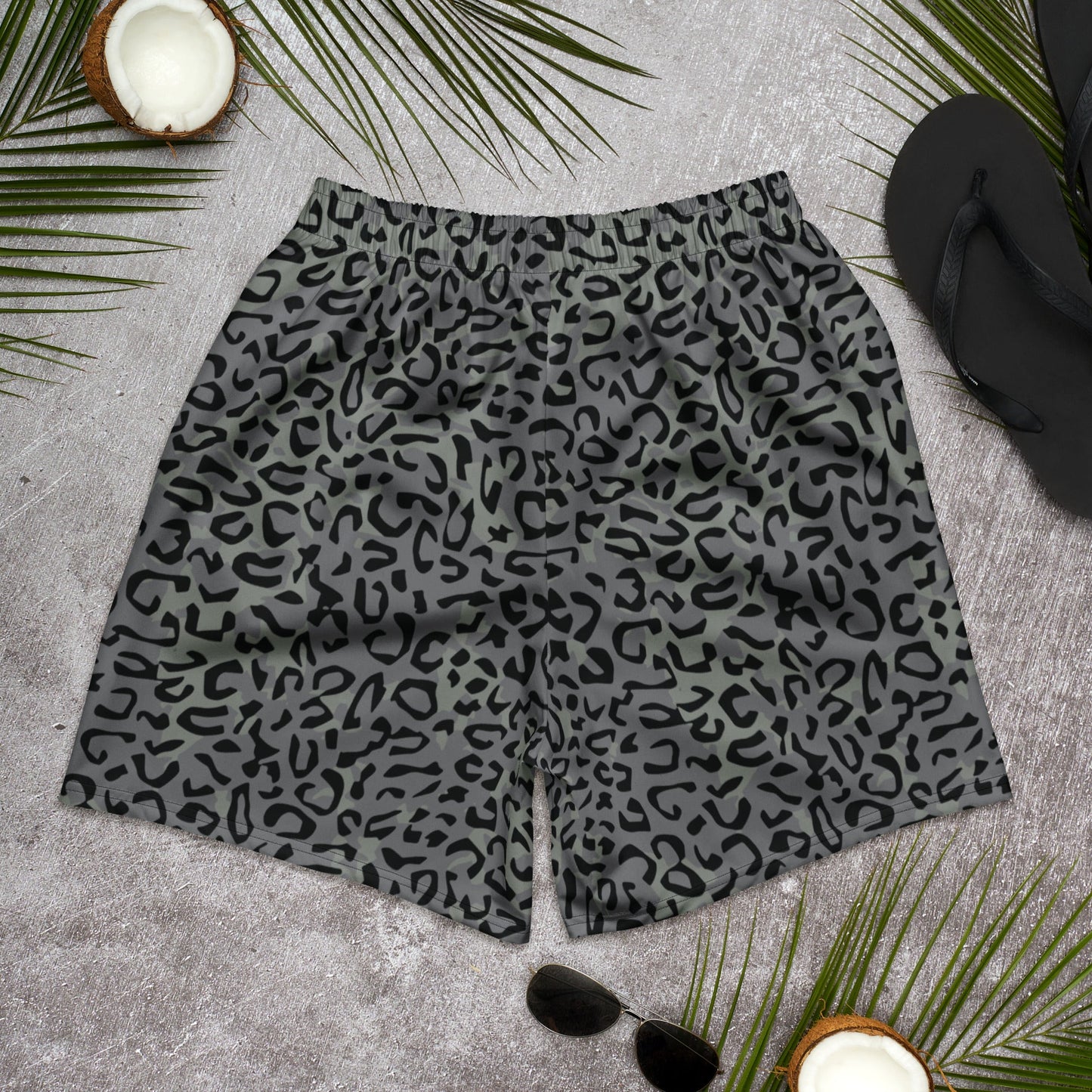 Leopard Spot Grey CAMO Unisex Athletic Long Shorts
