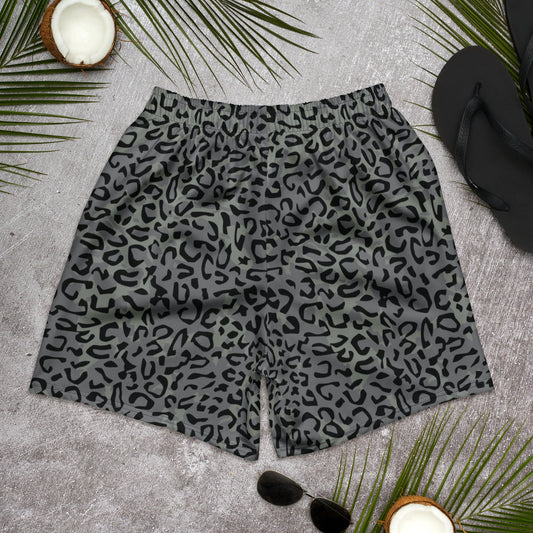 Leopard Spot Grey CAMO Unisex Athletic Long Shorts